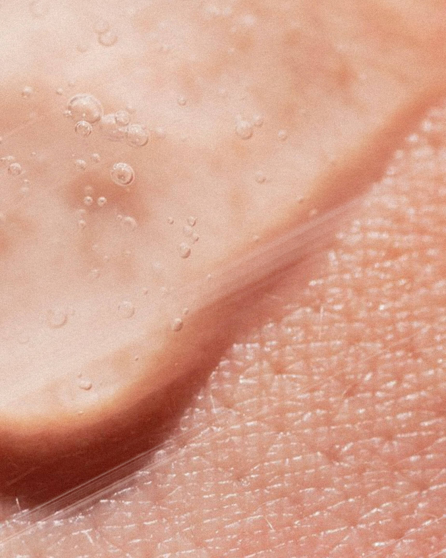 Texture shot on skin of Beautifully Nourished aha fruit acid