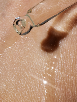 Texture shot of AHA Peeling acid for bright skin