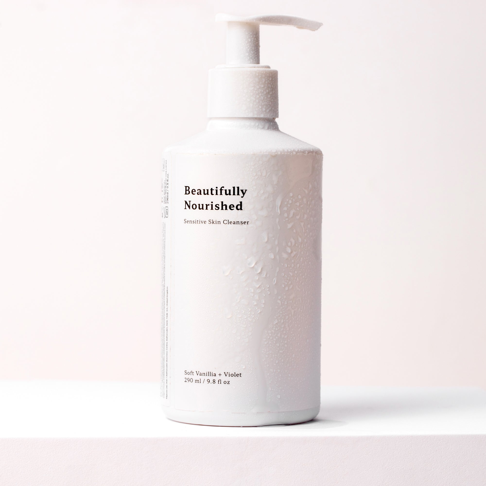 creamy natural cleanser infused with violet and vanilla extracts